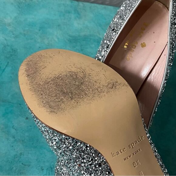 Kate Spade Silver Glitter Pumps Karolina High-Heel - Picture 8 of 8
